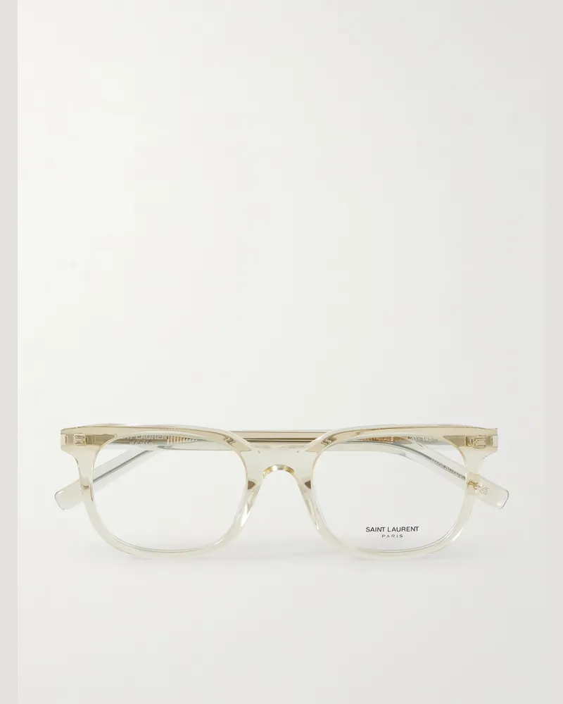 Saint Laurent Brille mit rundem Rahmen aus Azetat Gelb