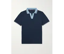G/FORE Golf Polohemd aus Piqué mit Streifen und Logoapplikation