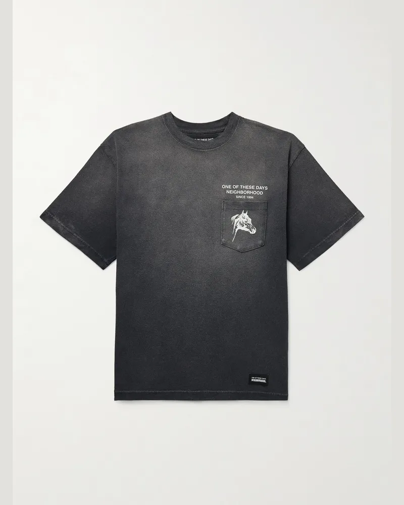 Neighborhood One of These Days T-Shirt aus Baumwoll-Jersey mit Logoprint Schwarz
