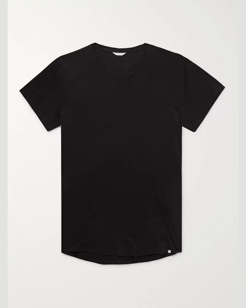 Orlebar Brown OB-T schmal geschnittenes T-Shirt aus Baumwoll-Jersey Schwarz