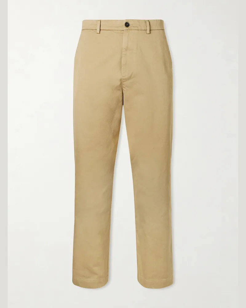 BARENA Straight-Leg Cotton-Gabardine Trousers Neutrals