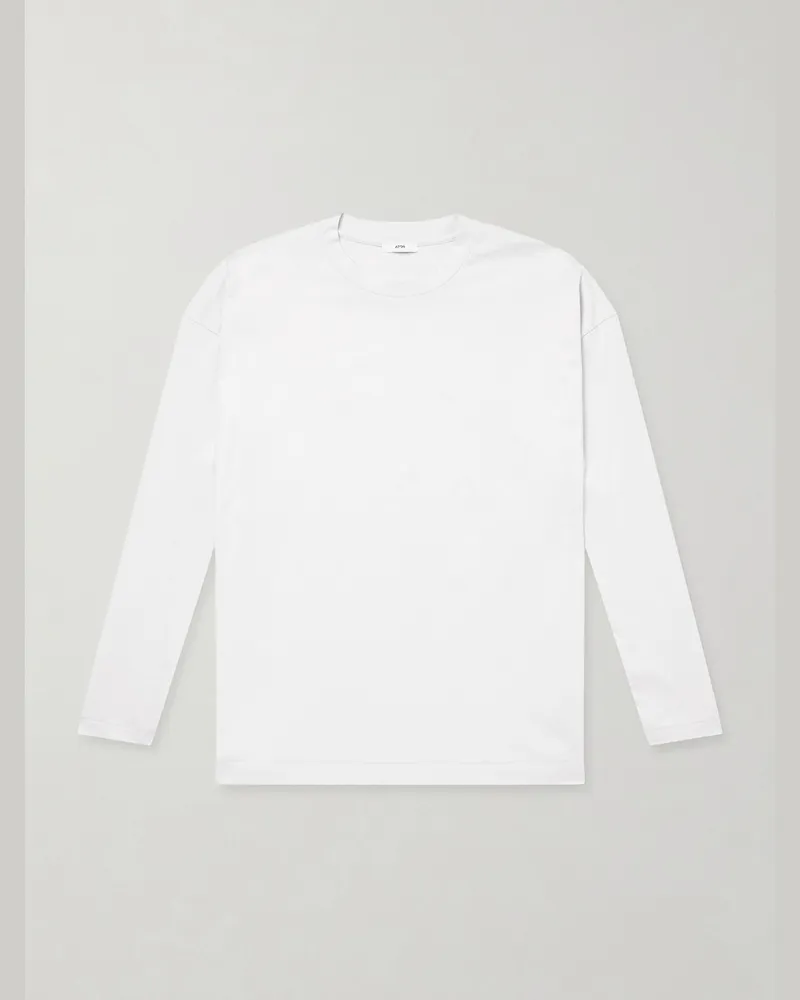 ATON Suvin Cotton Long-Sleeved T-Shirt White