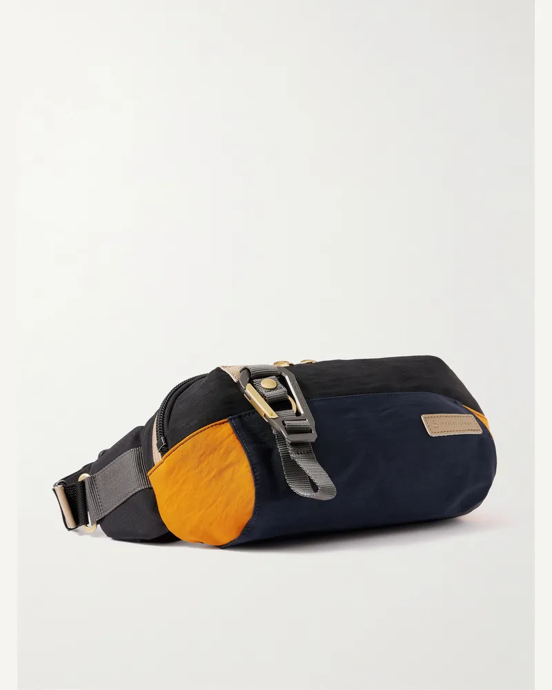 MASTER PIECE Link Leather-Trimmed Nylon-Twill Belt Bag Black