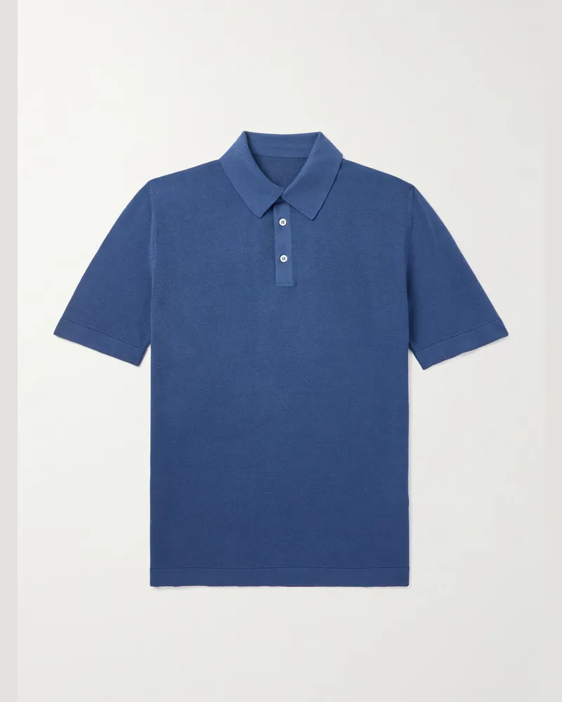 Anderson & Sheppard Polohemd aus Biobaumwolle Blau