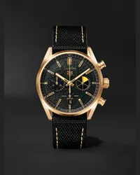 BWD TAG Heuer Carrera 42 mm Uhr aus 18 Karat Gold mit automatischem Aufzug und Canvas-Armband in limitierter Auflage Grün