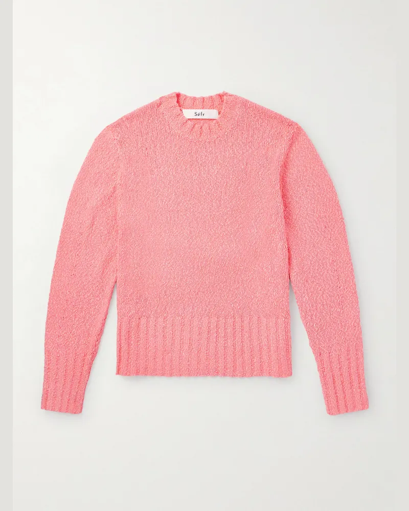 Séfr Orville Pullover aus Bouclé aus einer Baumwollmischung Pink