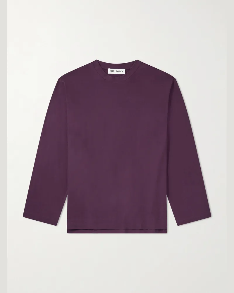 Our Legacy Box Cotton-Jersey T-Shirt Burgundy