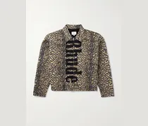Logo-Appliquéd Leopard-Print Cotton-Twill Bomber Jacket