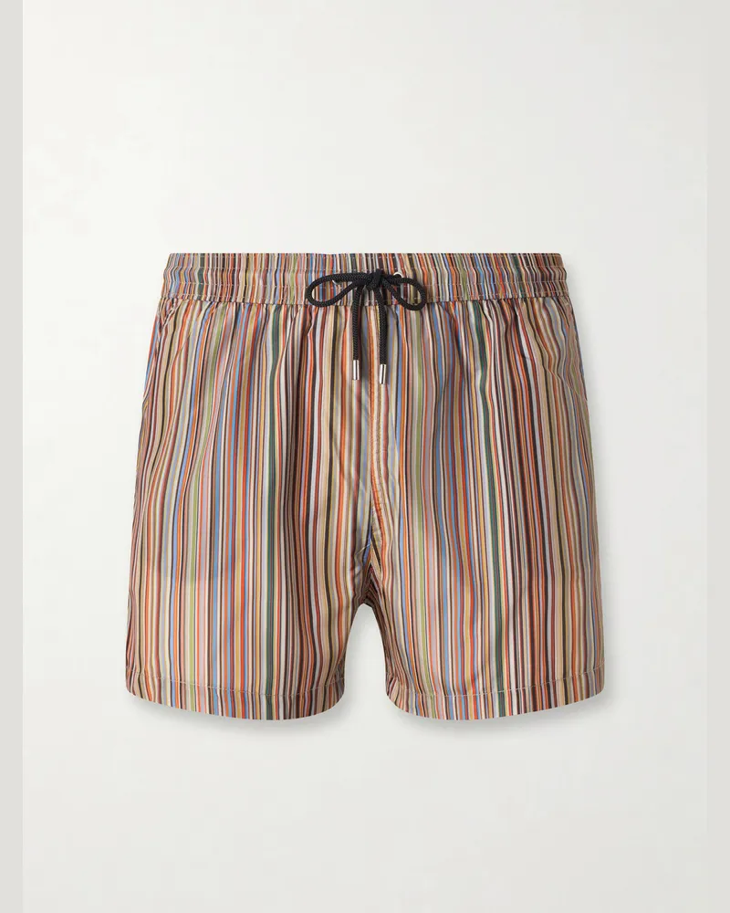 Paul Smith Short-Length Striped Swim Shorts Red