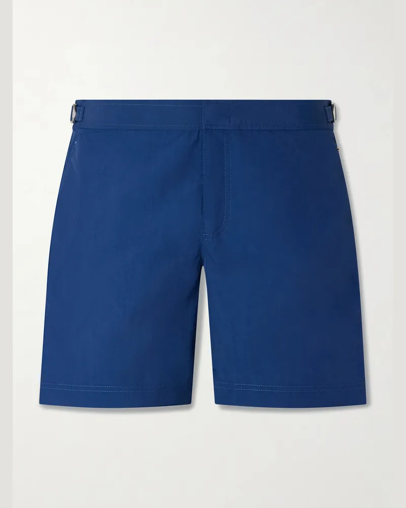 Orlebar Brown Bulldog gerade geschnittene, mittellange Badeshorts Blau