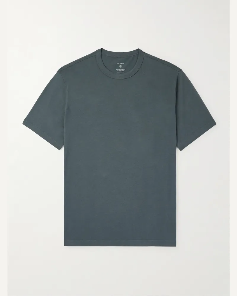 Officine Generale T-Shirt aus Biobaumwoll-Jersey Schwarz