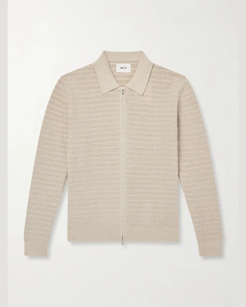 NN 07 Gustav Cardigan aus Biobaumwolle mit Reißverschluss Neutral