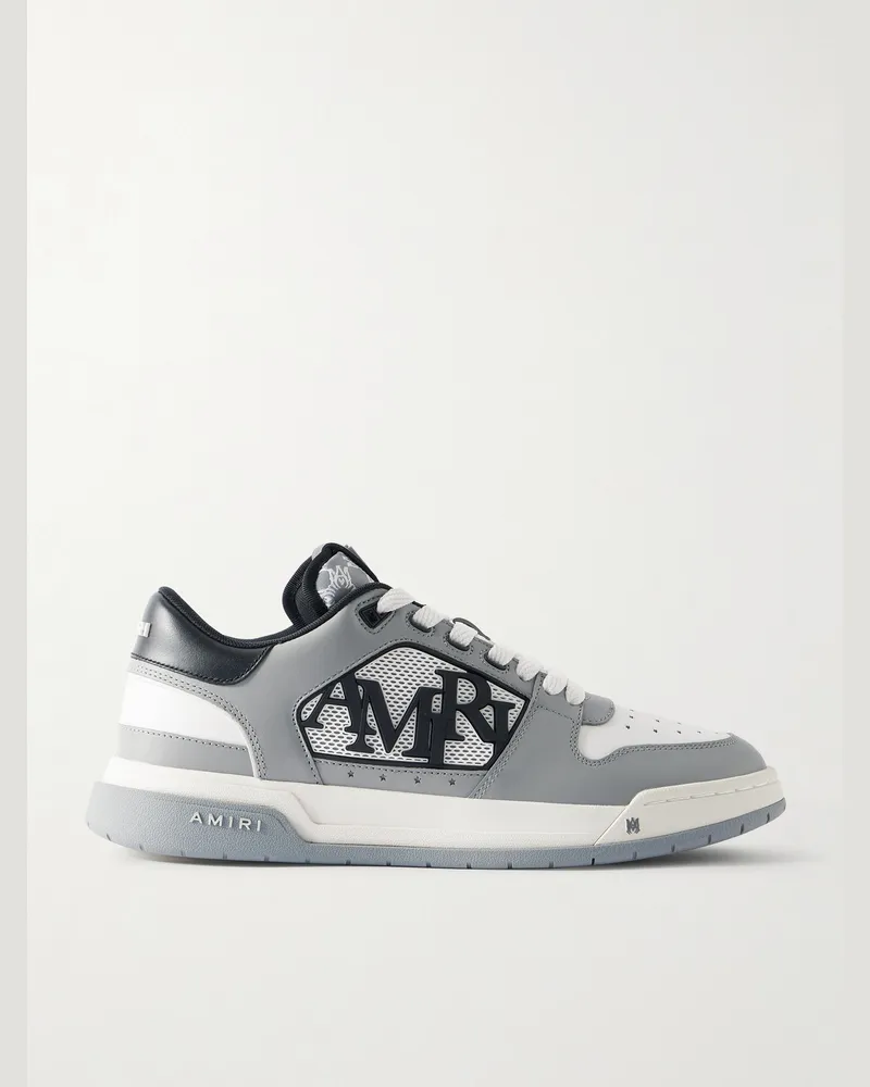 Amiri Classic Low zweifarbige Sneakers aus perforiertem Leder Grau