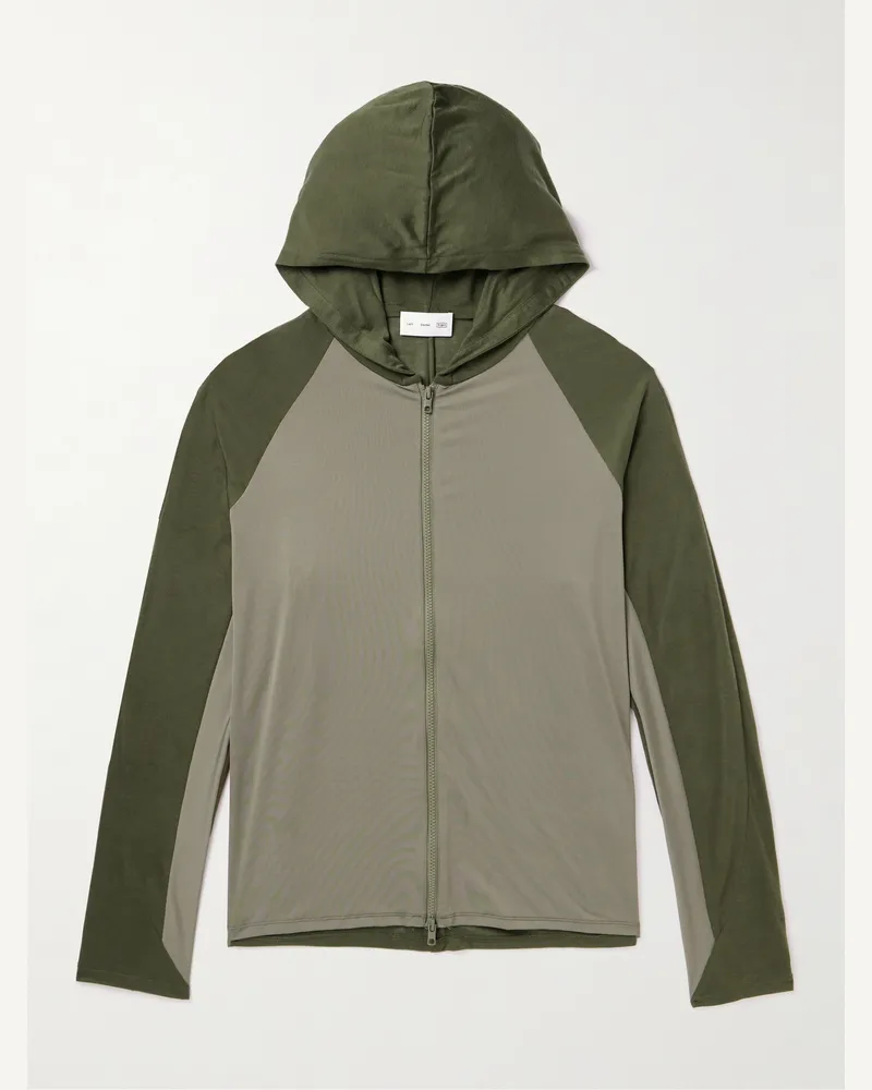 Post Archive Faction 5.0+ Right Kapuzenjacke aus Lyocell mit Mesh-Einsätzen und Reißverschluss Grün