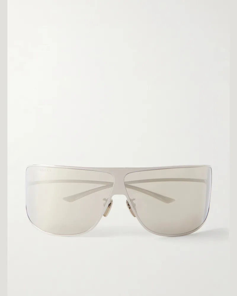 Gucci Aviator-Style Silver-Tone Sunglasses Silver