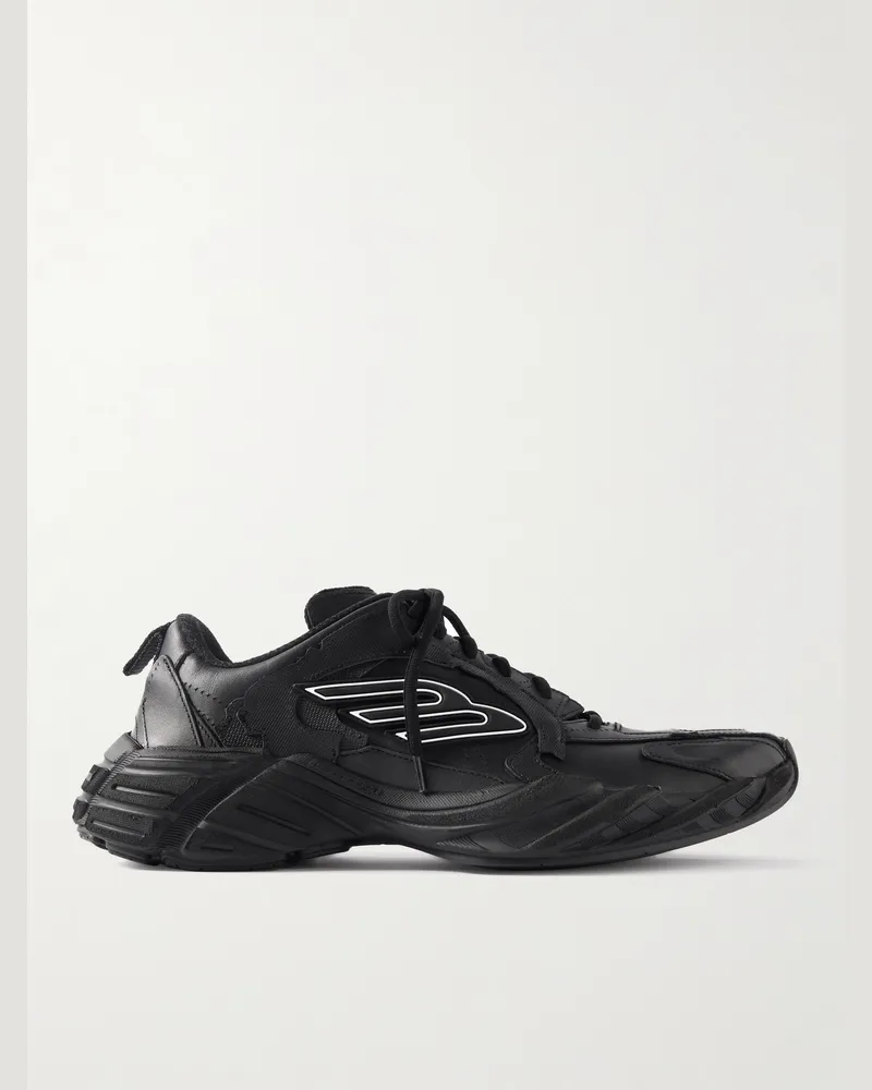 Balenciaga Monday Leather Sneakers Black
