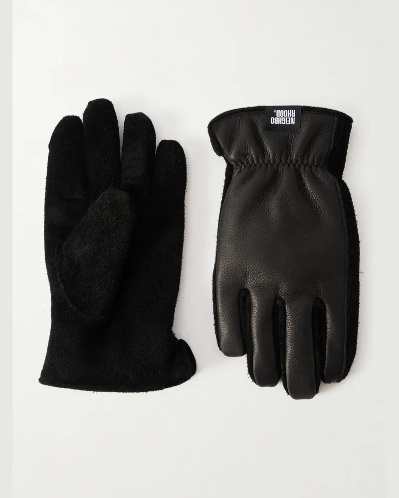 Neighborhood Full-Grain Leather and Bemberg® Gloves Black
