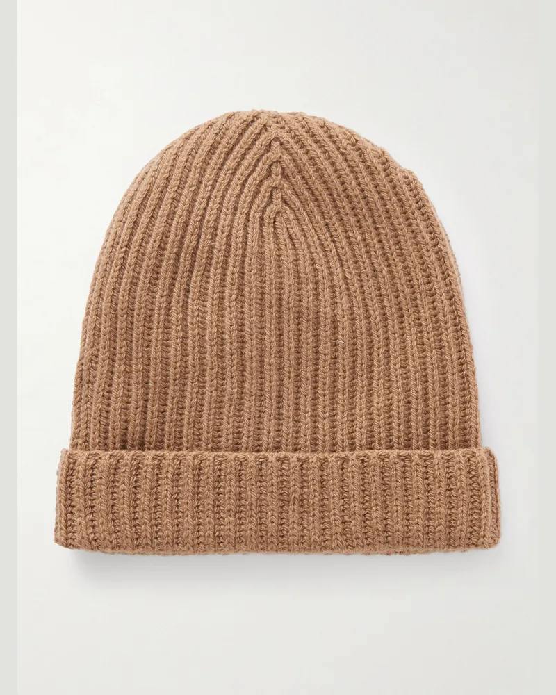 PIACENZA 1733 Ribbed Cashmere Beanie Neutrals