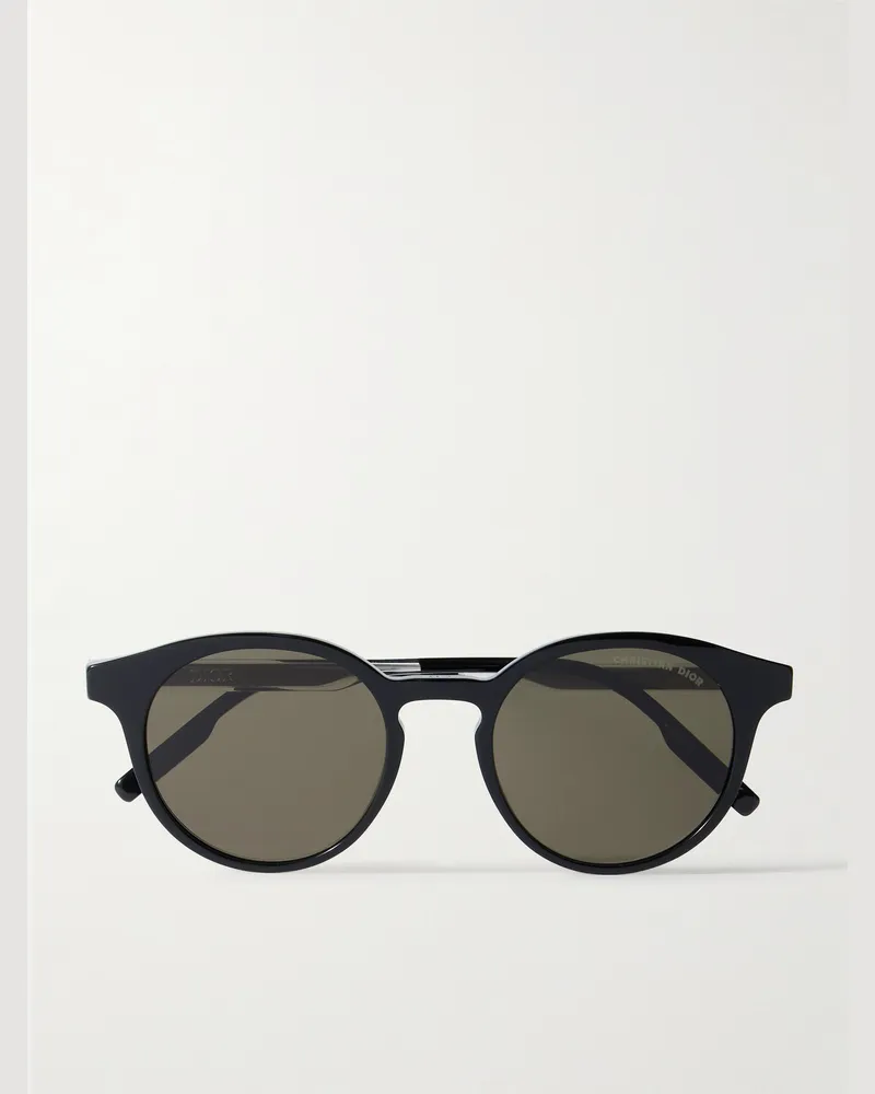 Dior DiorTag R1I Round-Frame Acetate Sunglasses Black