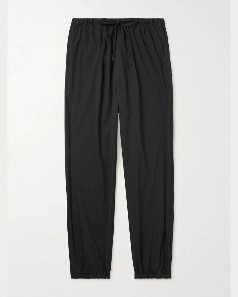 Kaptain Sunshine Schmal zulaufende Hose aus einer Baumwollmischung mit Kordelzugbund Schwarz