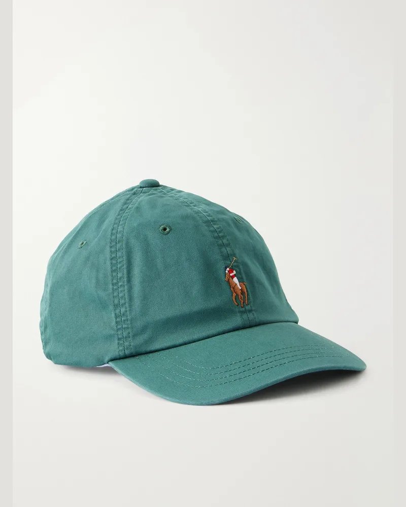 Ralph Lauren Logo-Embroidered Cotton-Blend Twill Baseball Cap Green