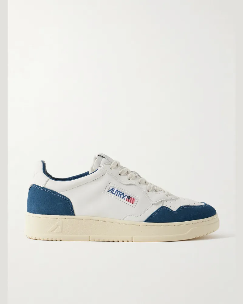 AUTRY Medalist Sneakers aus Leder mit Velourslederbesatz Weiß