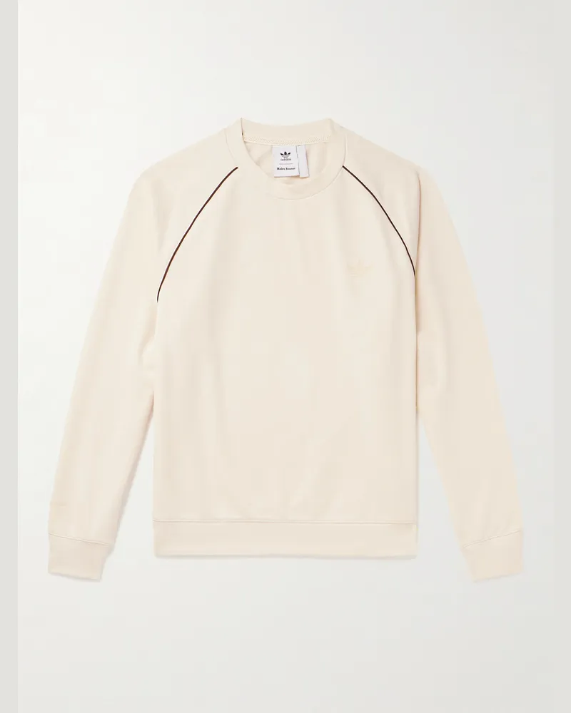 adidas Wales Bonner Sweatshirt aus Jersey aus einer Baumwollmischung mit Logostickerei Weiß