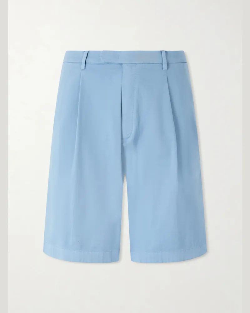 Boglioli Straight-Leg Cotton-Blend Shorts Blue