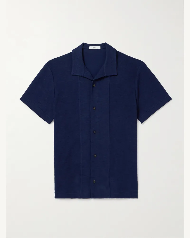 MR P. Hemd aus Jacquard-Strick aus Baumwolle Blau