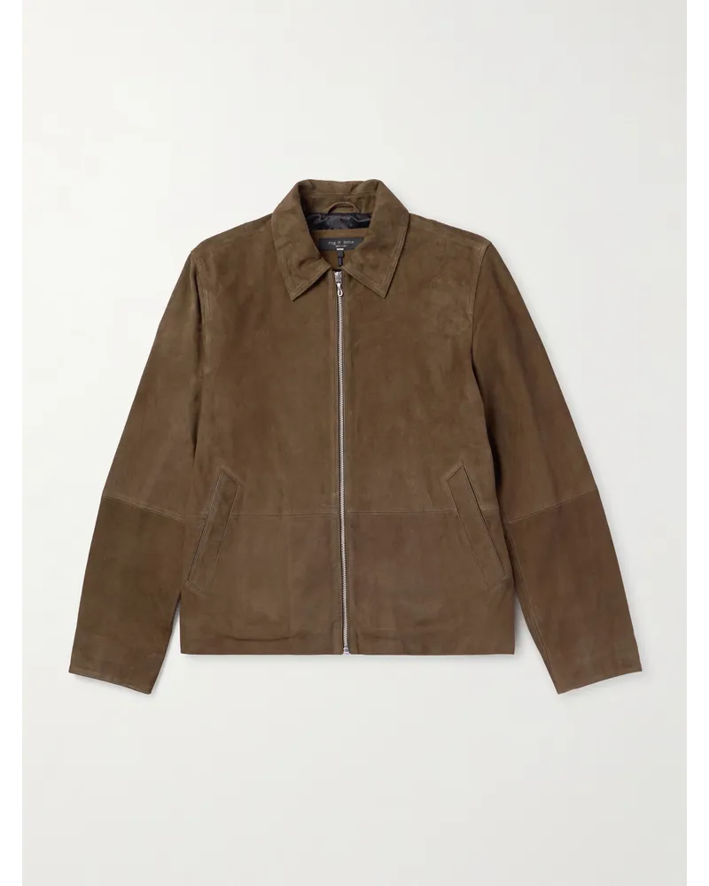 Rag & Bone Melrose Blouson aus Veloursleder Braun