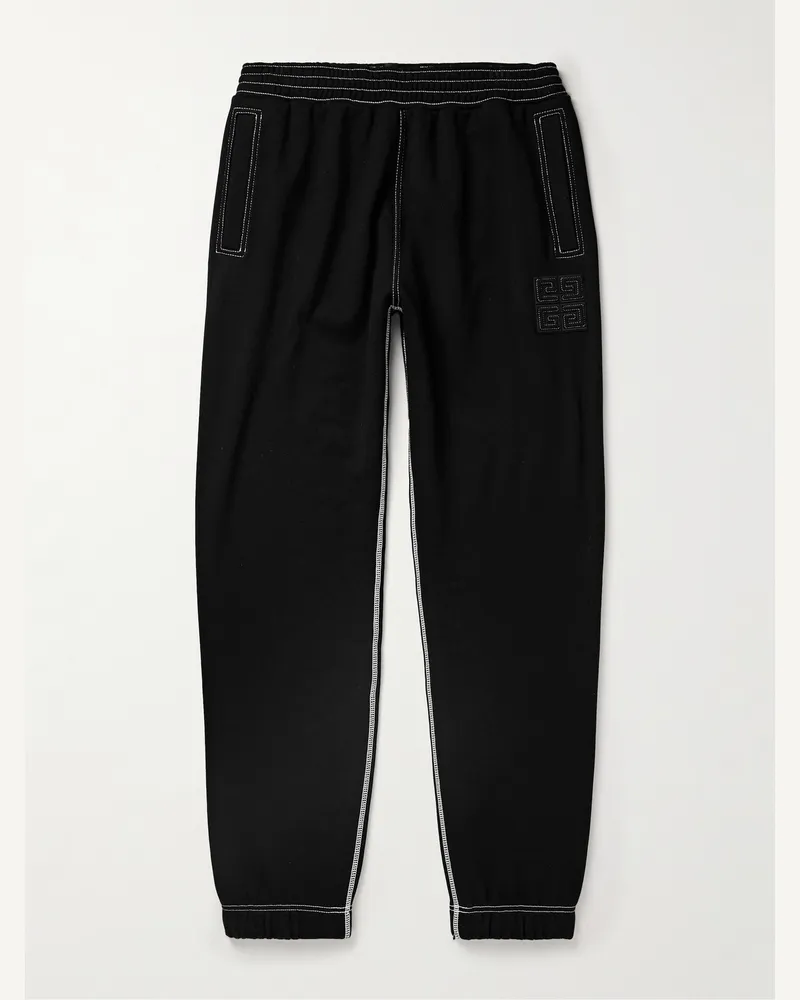 Givenchy Schmal zulaufende Jogginghose aus Baumwoll-Jersey mit Logoapplikation Schwarz