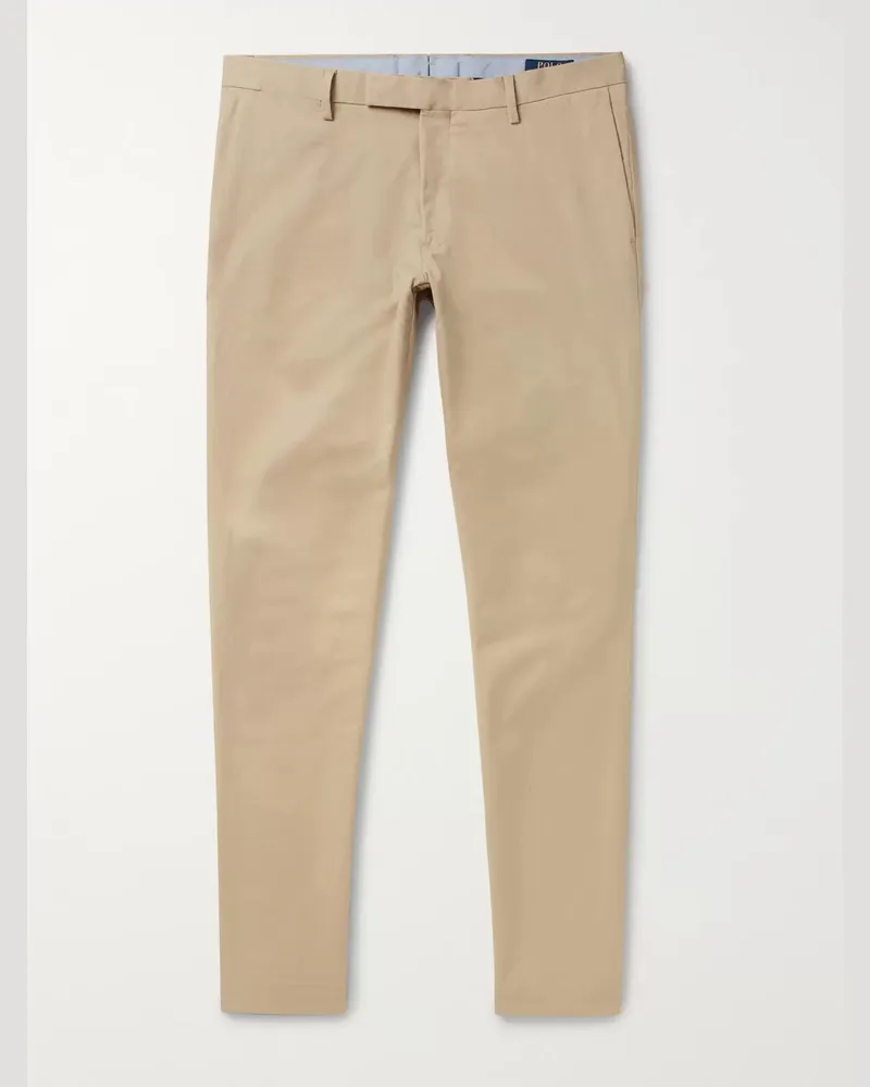 Ralph Lauren Schmal geschnittene Chino aus Stretch-Baumwoll-Twill Neutral