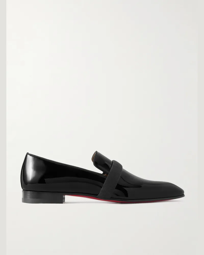 Christian Louboutin Dandydeco Loafers aus Lackleder mit Ripsband Schwarz