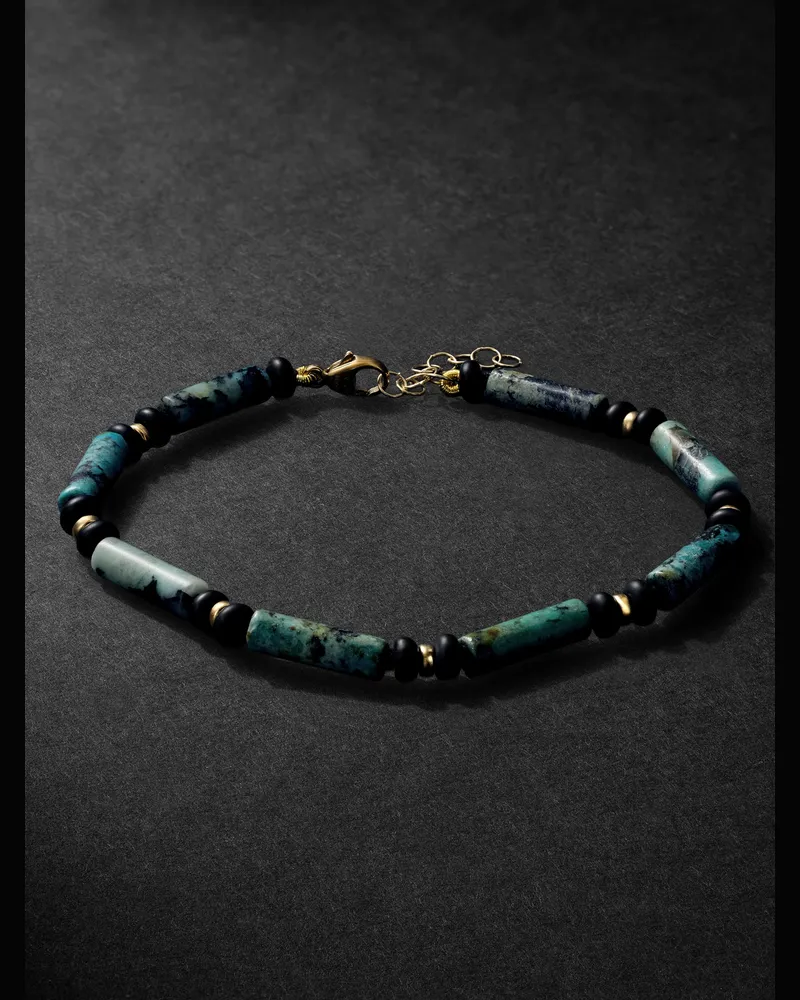 JIA JIA 14-Karat Gold, Turquoise and Onyx Bracelet Gold