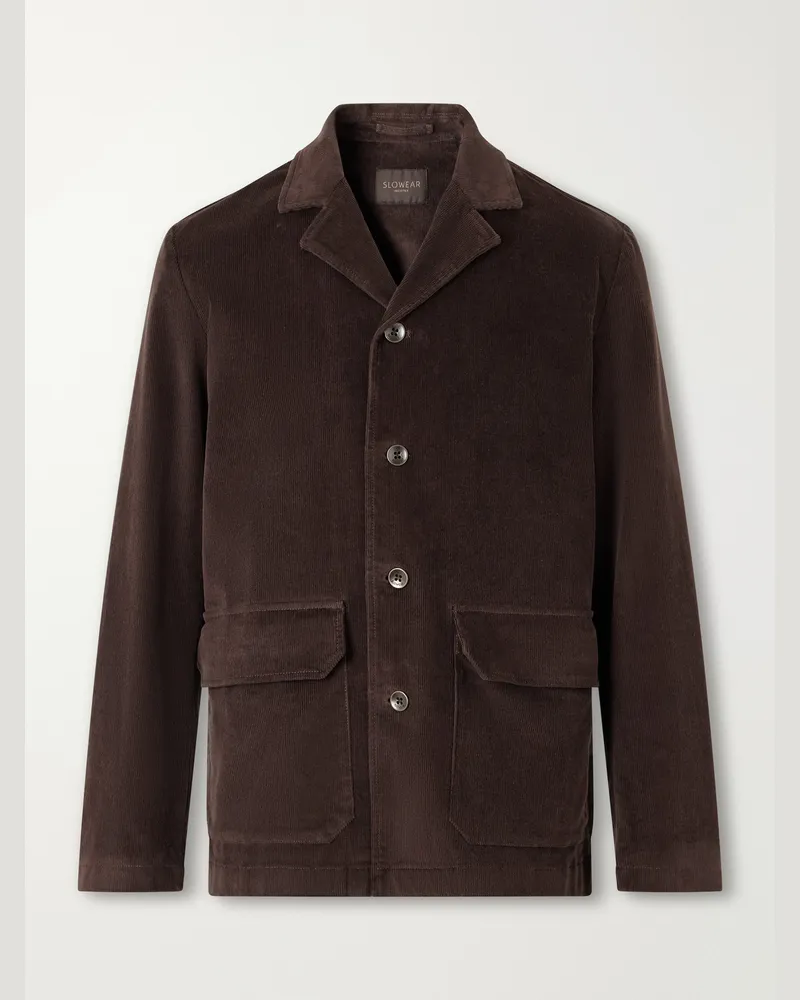 Slowear Incotex Stretch-Cotton Corduroy Blouson Jacket Brown