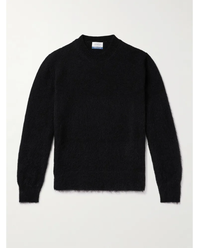 OFF-WHITE Pullover aus Jacquard-Strick aus einer Mohairmischung Schwarz