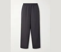 Wide-Leg Striped Shell Sweatpants
