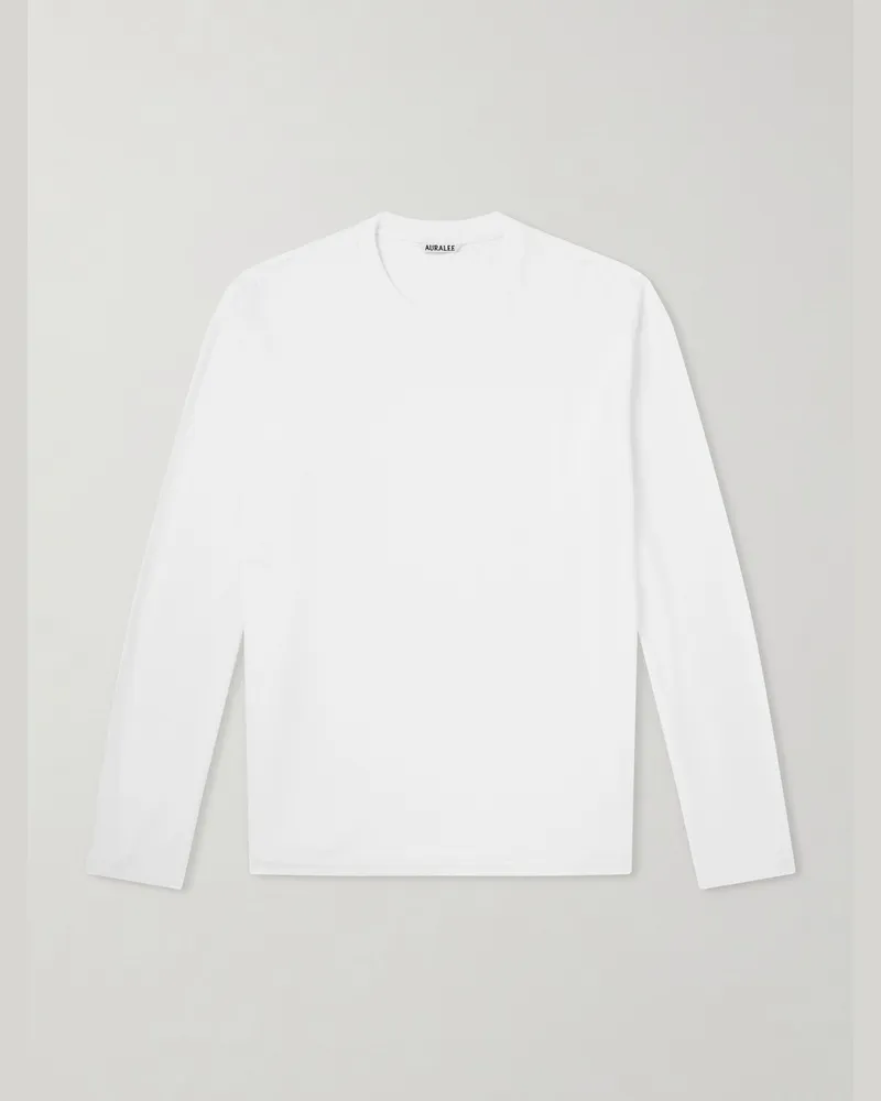 AURALEE Organic Cotton-Jersey T-Shirt White