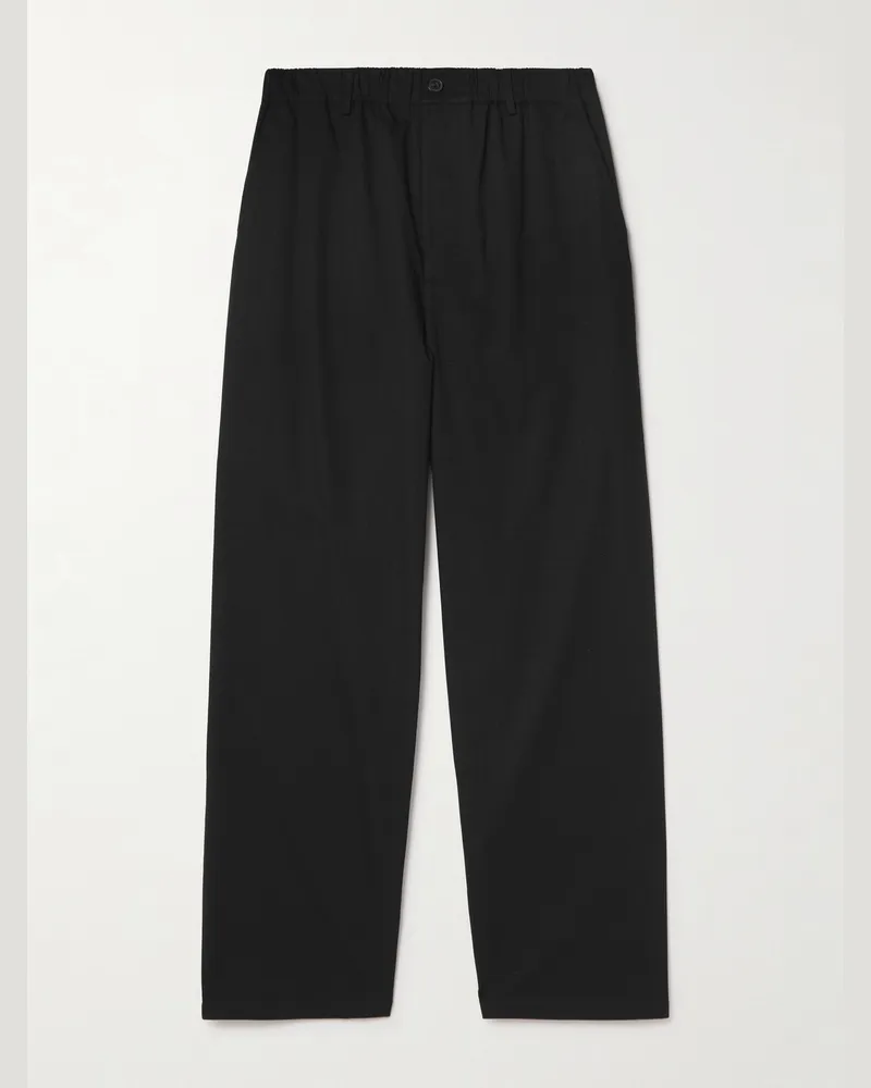 Frame Denim Leicht locker und gerade geschnittene Hose aus Baumwolle Schwarz