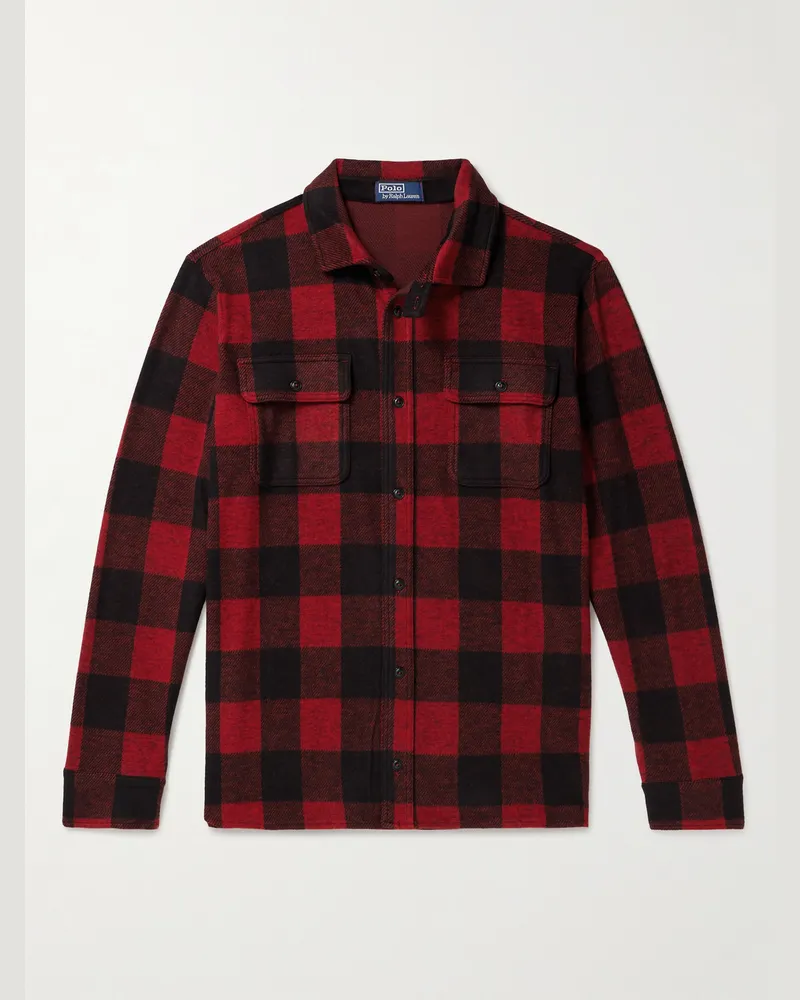 Ralph Lauren Kariertes Hemd aus recyceltem Flanell Rot