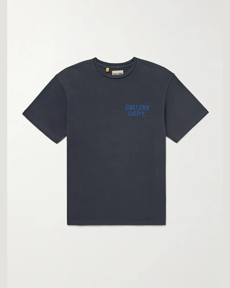 GALLERY DEPT. Souvenir Logo-Print Cotton-Jersey T-Shirt Blue
