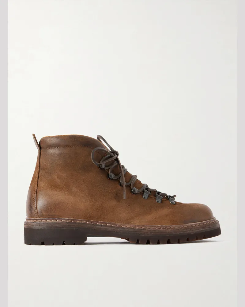 Officine Creative Italia Artik 002 Suede Lace-Up Boots Brown