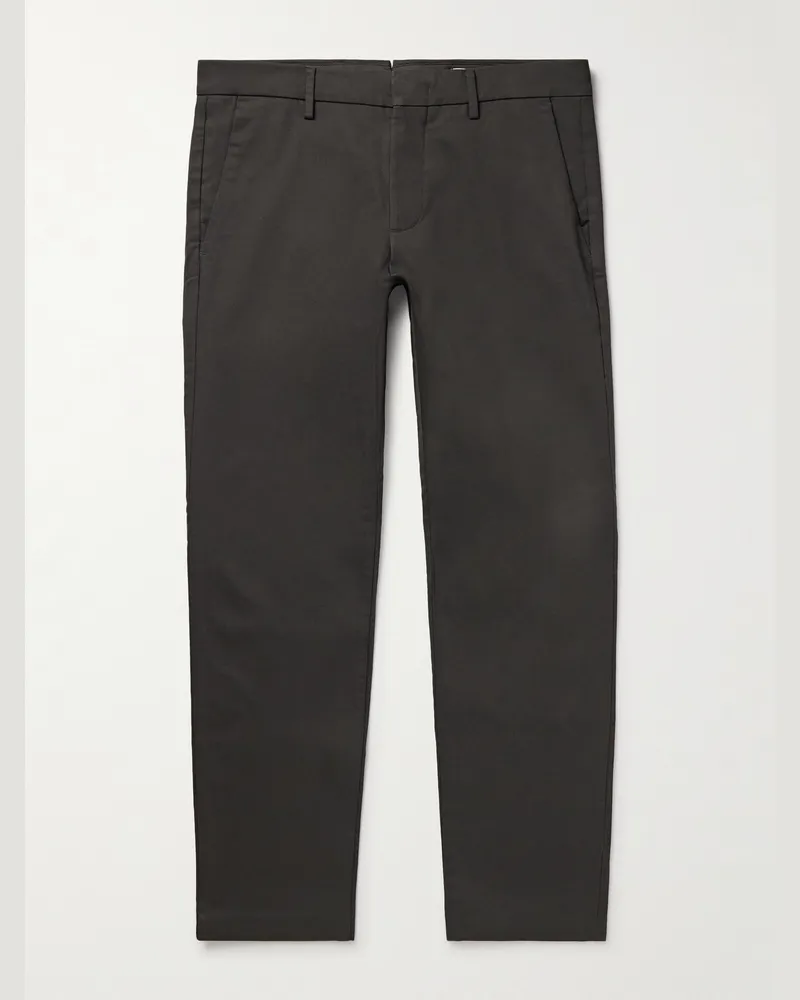 NN 07 Theo 1420 Tapered Organic Cotton-Blend Twill Chinos Green