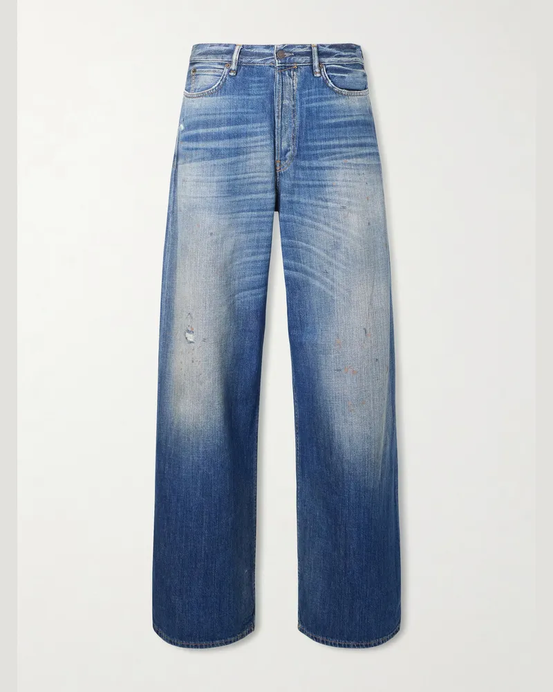 Acne Studios Straight-Leg Distressed Jeans Blue
