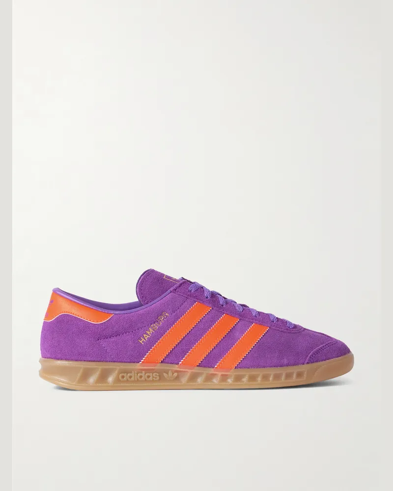 adidas Hamburg Sneakers aus Veloursleder mit Lederbesatz Lila
