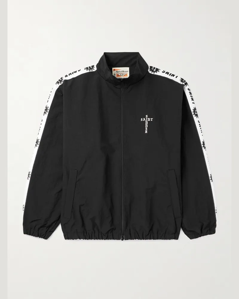 SAINT MXXXXXX Jacke aus Shell mit Logostickerei und Applikation Schwarz