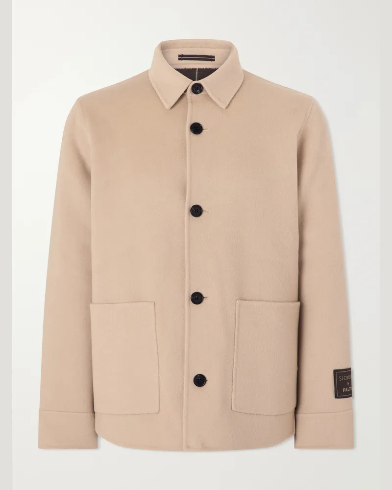 Slowear Felted Wool-Blend Blouson Jacket Neutrals