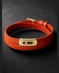 Messika My Move Armband aus Leder mit Gold und Diamanten Orange