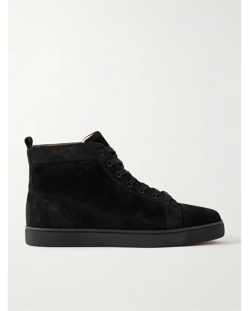 Christian Louboutin Louis High-Top-Sneakers aus Veloursleder mit Logoverzierung Schwarz