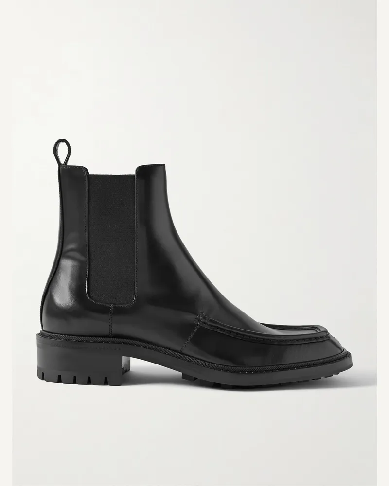 Saint Laurent Wesh Leather Chelsea Boots Black